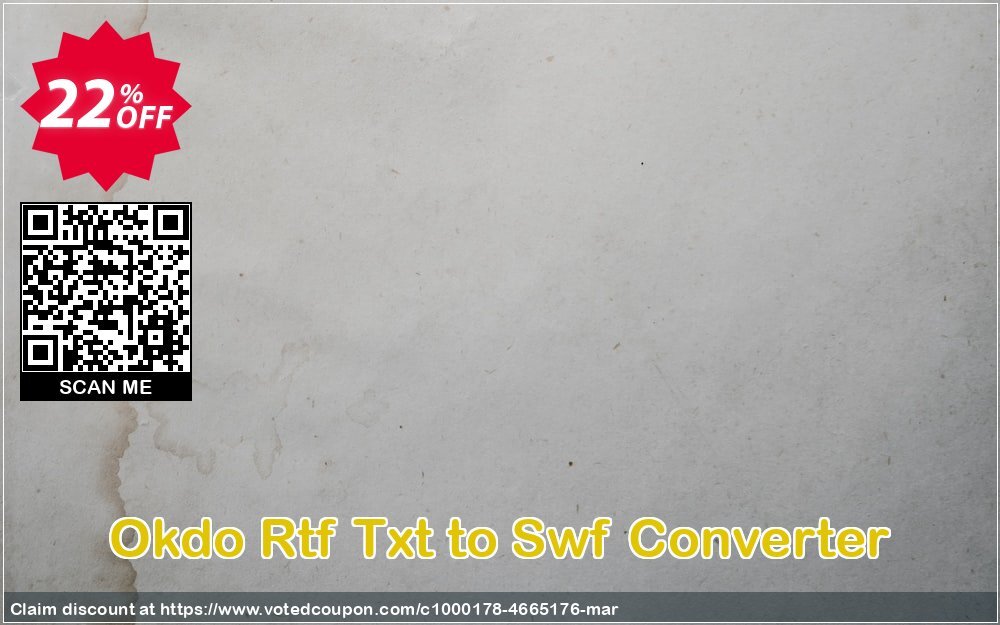 Okdo Rtf Txt to Swf Converter Coupon Code May 2024, 22% OFF - VotedCoupon