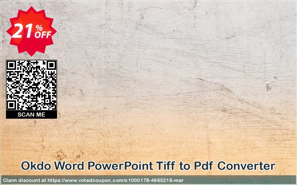 Okdo Word PowerPoint Tiff to Pdf Converter Coupon, discount Okdo Word PowerPoint Tiff to Pdf Converter amazing promotions code 2024. Promotion: amazing promotions code of Okdo Word PowerPoint Tiff to Pdf Converter 2024