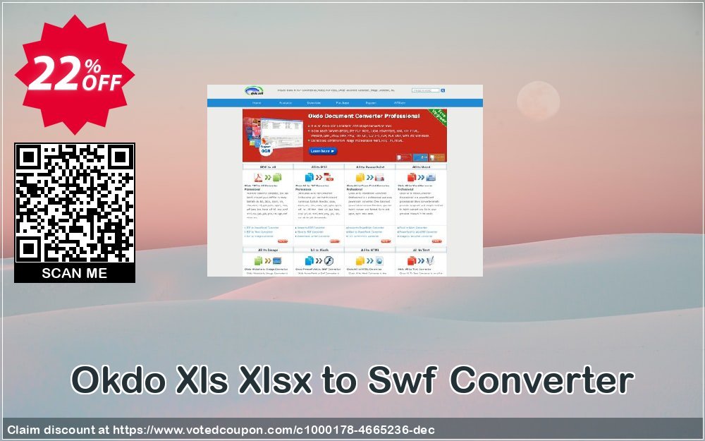 Okdo Xls Xlsx to Swf Converter Coupon, discount Okdo Xls Xlsx to Swf Converter wondrous discounts code 2024. Promotion: wondrous discounts code of Okdo Xls Xlsx to Swf Converter 2024