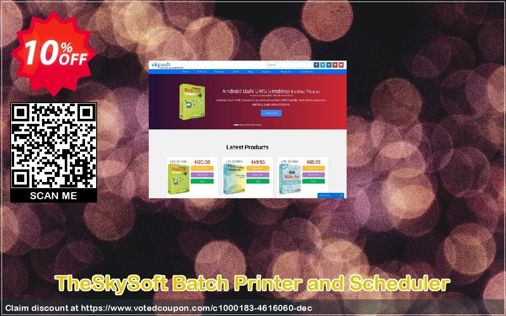 TheSkySoft Batch Printer and Scheduler Coupon, discount 10%Discount. Promotion: excellent promo code of Batch Printer and Scheduler 2024