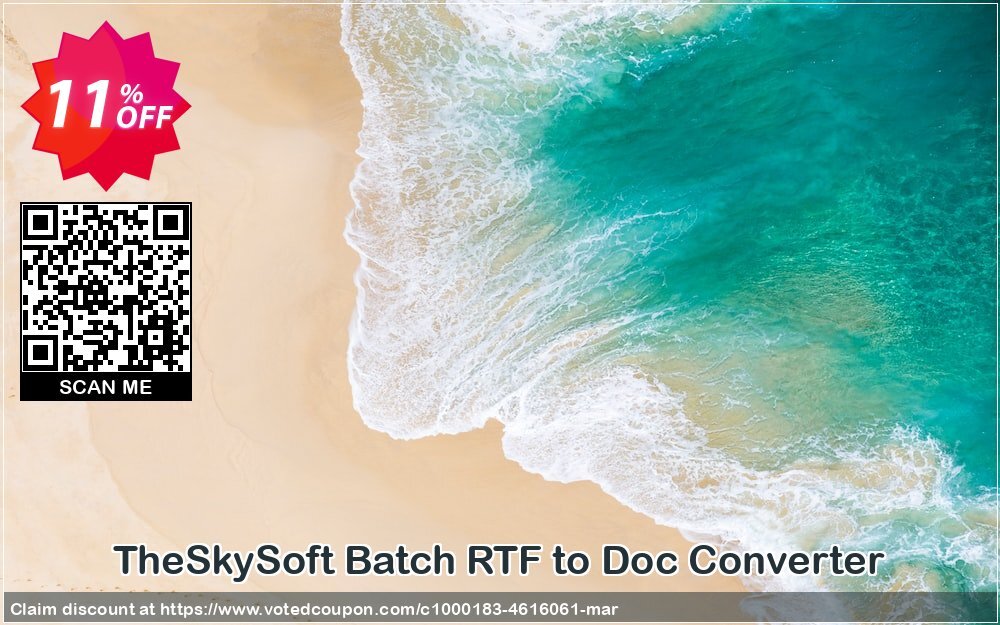 TheSkySoft Batch RTF to Doc Converter Coupon, discount 10%Discount. Promotion: marvelous discounts code of Batch RTF to Doc Converter 2024