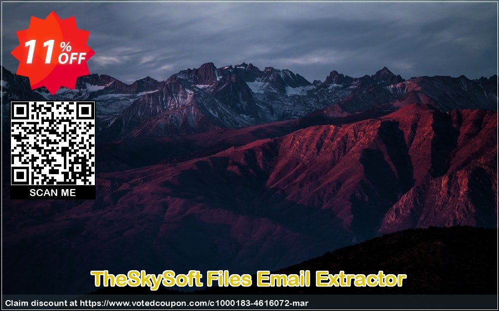 TheSkySoft Files Email Extractor Coupon, discount 10%Discount. Promotion: awesome offer code of Files Email Extractor 2024