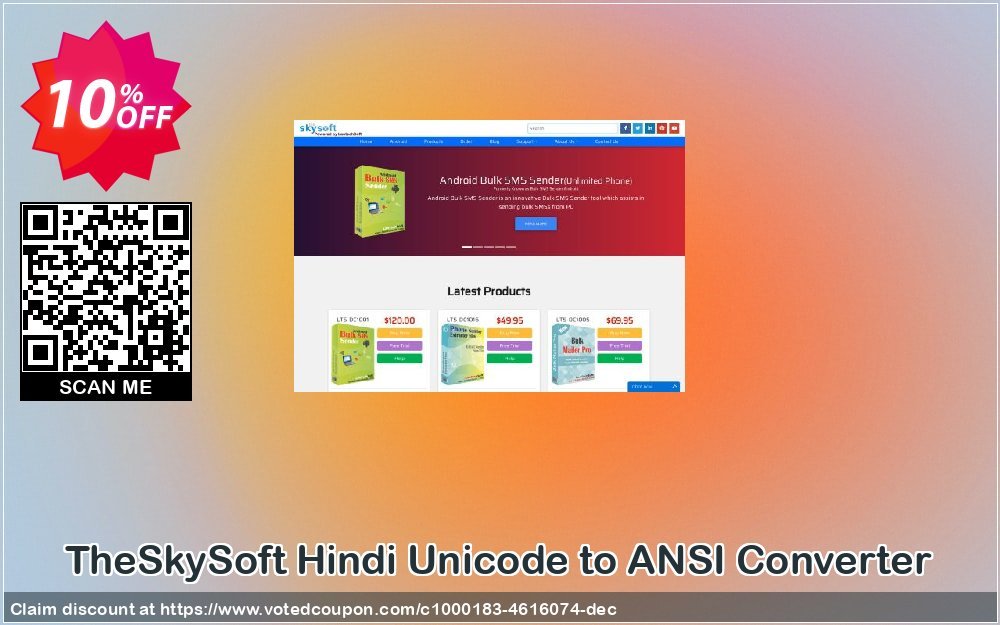 TheSkySoft Hindi Unicode to ANSI Converter Coupon Code Jun 2024, 10% OFF - VotedCoupon