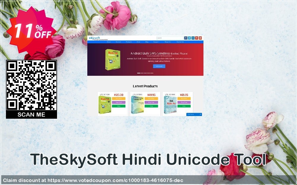 TheSkySoft Hindi Unicode Tool Coupon, discount 10%Discount. Promotion: stunning discounts code of Hindi Unicode Tool 2024