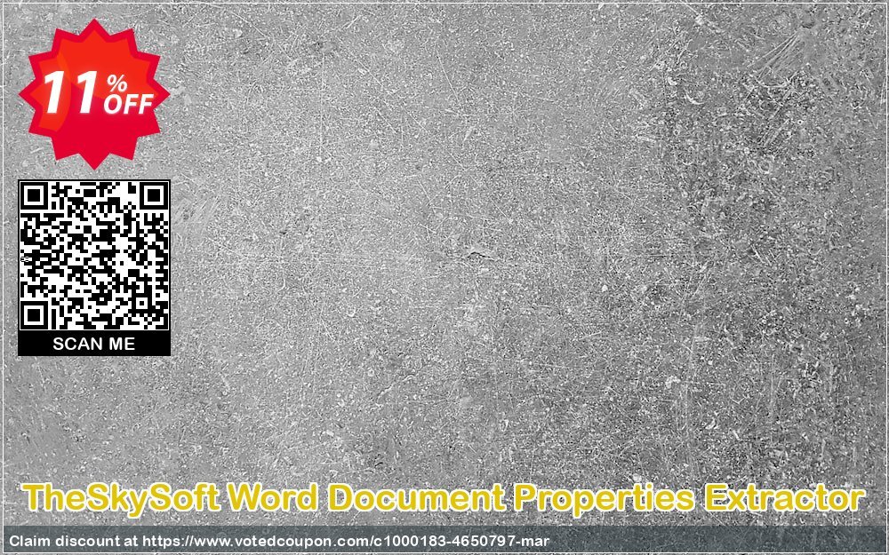 TheSkySoft Word Document Properties Extractor Coupon, discount 10%Discount. Promotion: best sales code of Word Document Properties Extractor 2024