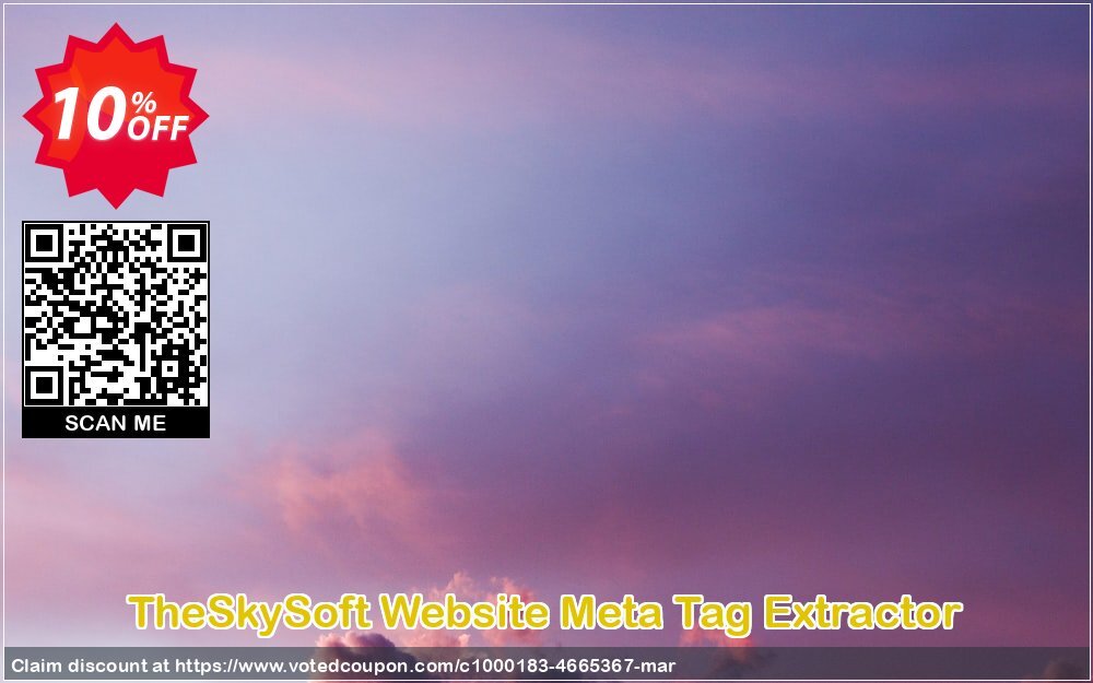 TheSkySoft Website Meta Tag Extractor Coupon, discount 10%Discount. Promotion: stirring discount code of Website Meta Tag Extractor 2024