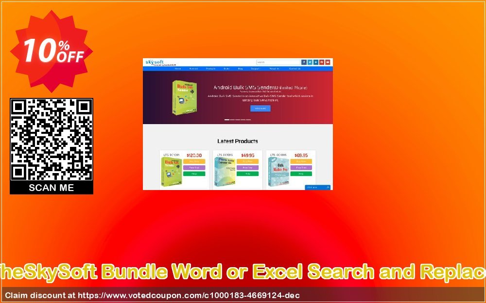 TheSkySoft Bundle Word or Excel Search and Replace Coupon, discount 10%Discount. Promotion: awful deals code of Bundle Word or Excel Search and Replace 2024