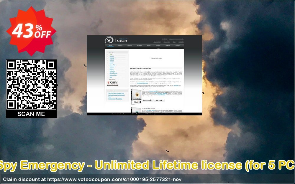 Spy Emergency - Unlimited Lifetime Plan, for 5 PC  Coupon, discount Spy Emergency - Unlimited Lifetime license (for 5 PC) amazing offer code 2023. Promotion: amazing offer code of Spy Emergency - Unlimited Lifetime license (for 5 PC) 2023
