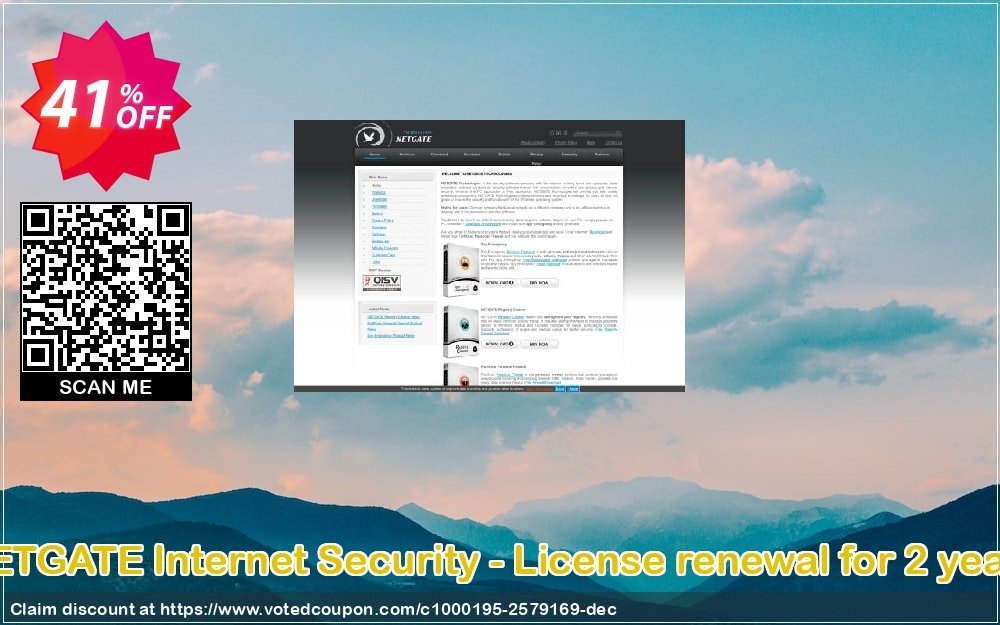 NETGATE Internet Security - Plan renewal for 2 years Coupon, discount NETGATE Internet Security - License renewal for 2 years wonderful offer code 2023. Promotion: wonderful offer code of NETGATE Internet Security - License renewal for 2 years 2023