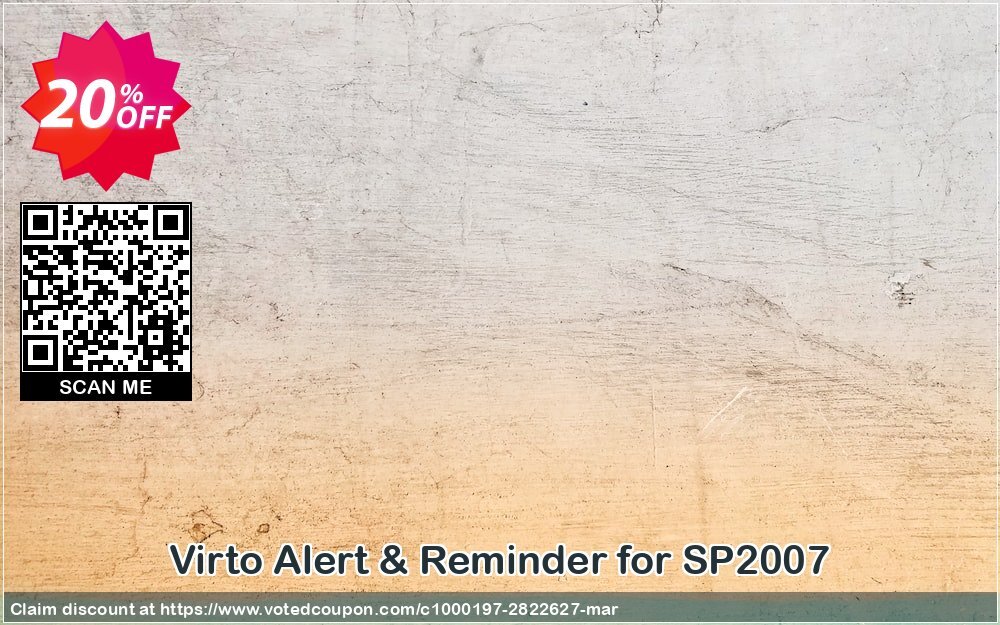 Virto Alert & Reminder for SP2007 Coupon Code May 2024, 20% OFF - VotedCoupon