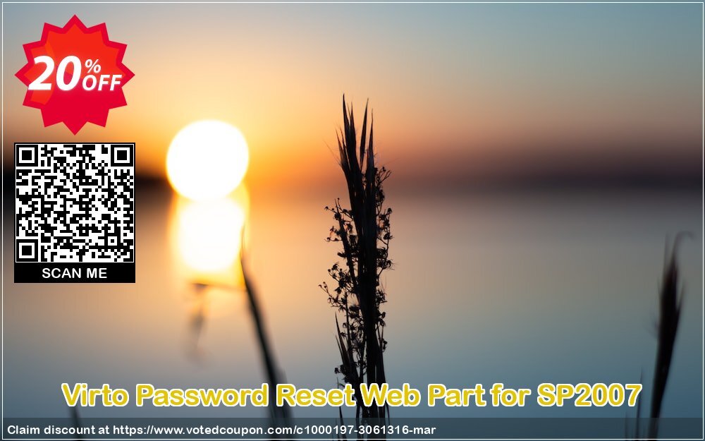 Virto Password Reset Web Part for SP2007 Coupon, discount Virto Password Reset Web Part for SP2007 special offer code 2024. Promotion: special offer code of Virto Password Reset Web Part for SP2007 2024