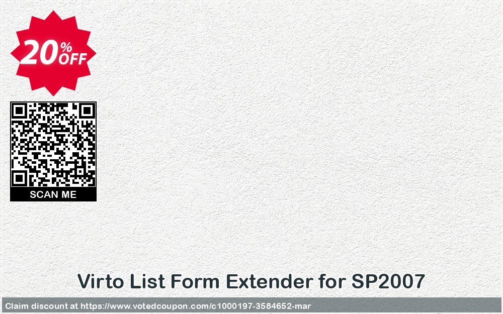 Virto List Form Extender for SP2007 Coupon, discount Virto List Form Extender for SP2007 awful promo code 2024. Promotion: awful promo code of Virto List Form Extender for SP2007 2024