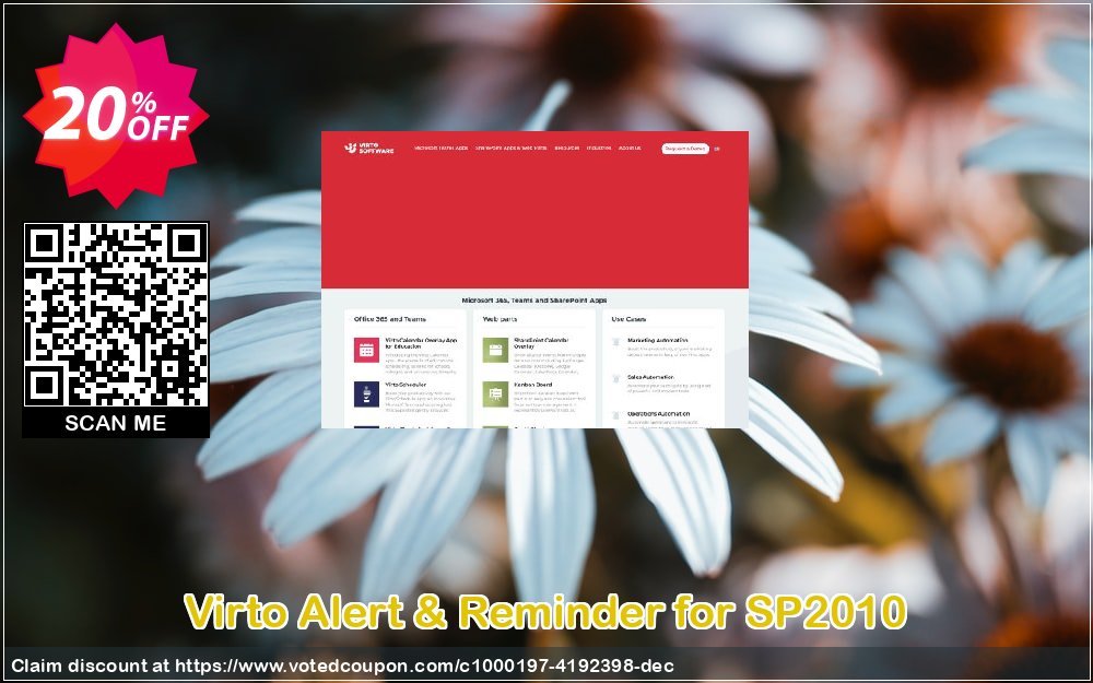 Virto Alert & Reminder for SP2010 Coupon, discount Virto Alert & Reminder for SP2010 fearsome discount code 2024. Promotion: fearsome discount code of Virto Alert & Reminder for SP2010 2024