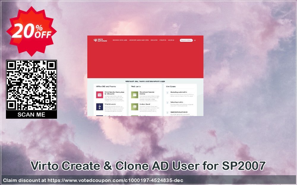 Virto Create & Clone AD User for SP2007 Coupon, discount Virto Create & Clone AD User for SP2007 staggering discount code 2024. Promotion: staggering discount code of Virto Create & Clone AD User for SP2007 2024