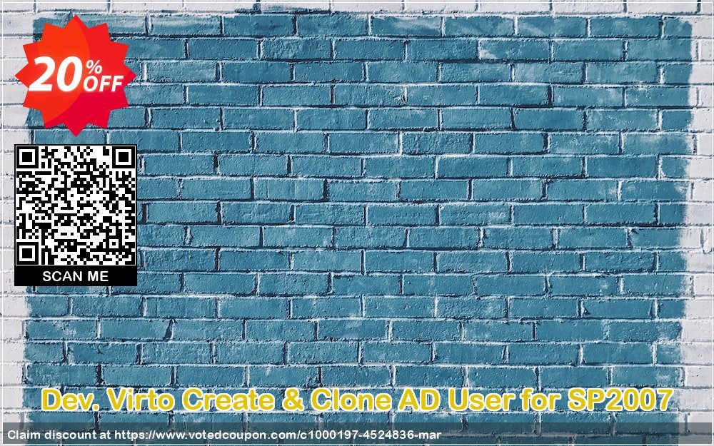 Dev. Virto Create & Clone AD User for SP2007 Coupon, discount Dev. Virto Create & Clone AD User for SP2007 imposing promo code 2024. Promotion: imposing promo code of Dev. Virto Create & Clone AD User for SP2007 2024