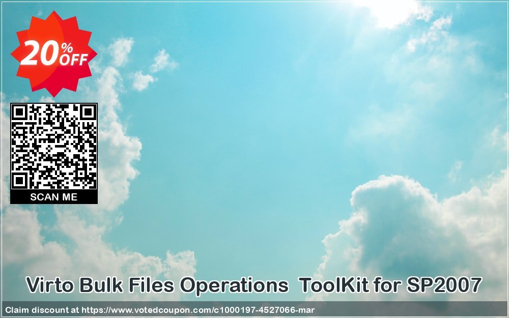 Virto Bulk Files Operations  ToolKit for SP2007 Coupon, discount Virto Bulk Files Operations  ToolKit for SP2007 staggering deals code 2024. Promotion: staggering deals code of Virto Bulk Files Operations  ToolKit for SP2007 2024