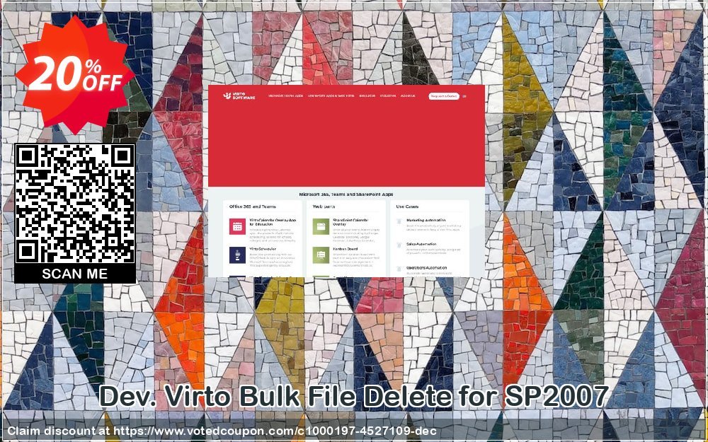 Dev. Virto Bulk File Delete for SP2007 Coupon, discount Dev. Virto Bulk File Delete for SP2007 wonderful offer code 2024. Promotion: wonderful offer code of Dev. Virto Bulk File Delete for SP2007 2024