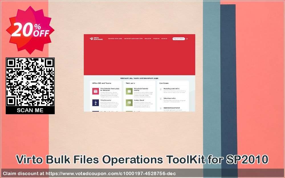 Virto Bulk Files Operations ToolKit for SP2010 Coupon, discount Virto Bulk Files Operations ToolKit for SP2010 awful promo code 2024. Promotion: awful promo code of Virto Bulk Files Operations ToolKit for SP2010 2024