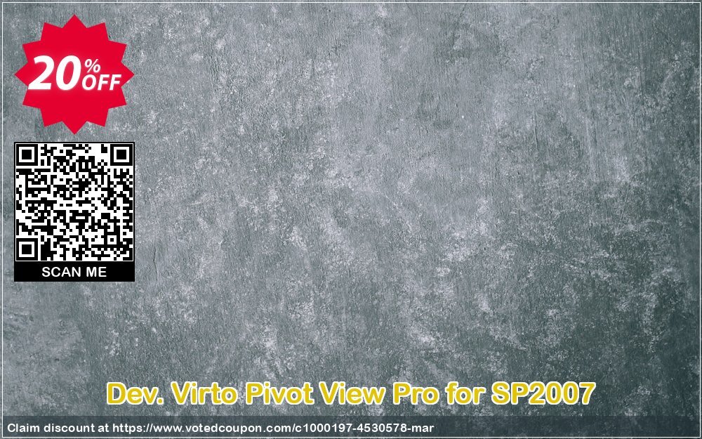 Dev. Virto Pivot View Pro for SP2007 Coupon Code Apr 2024, 20% OFF - VotedCoupon