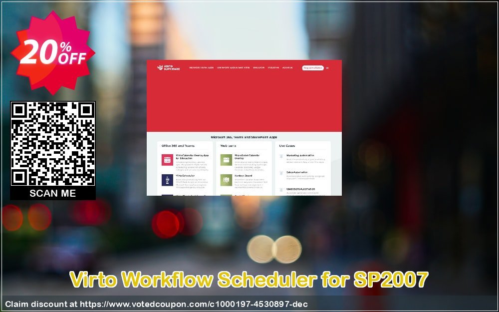 Virto Workflow Scheduler for SP2007 Coupon, discount Virto Workflow Scheduler for SP2007 super discount code 2024. Promotion: super discount code of Virto Workflow Scheduler for SP2007 2024