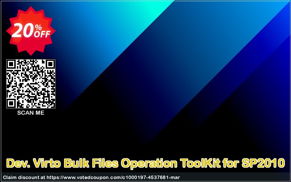 Dev. Virto Bulk Files Operation ToolKit for SP2010 Coupon Code Apr 2024, 20% OFF - VotedCoupon