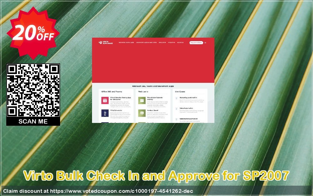 Virto Bulk Check In and Approve for SP2007 Coupon Code Apr 2024, 20% OFF - VotedCoupon