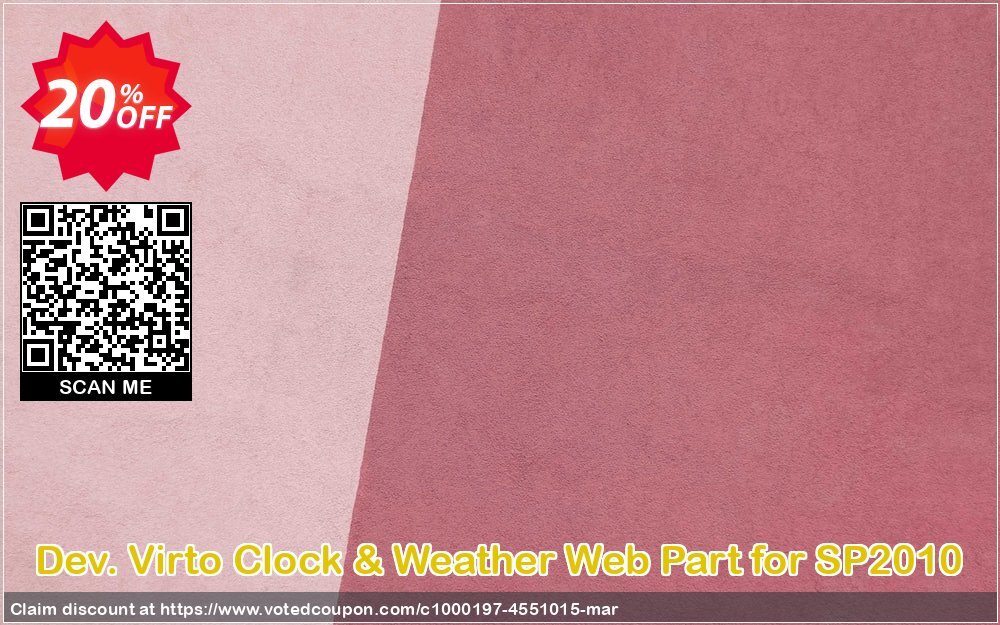 Dev. Virto Clock & Weather Web Part for SP2010 Coupon, discount Dev. Virto Clock & Weather Web Part for SP2010 dreaded discount code 2024. Promotion: dreaded discount code of Dev. Virto Clock & Weather Web Part for SP2010 2024