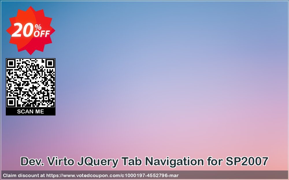 Dev. Virto JQuery Tab Navigation for SP2007 Coupon, discount Dev. Virto JQuery Tab Navigation for SP2007 hottest promotions code 2024. Promotion: hottest promotions code of Dev. Virto JQuery Tab Navigation for SP2007 2024