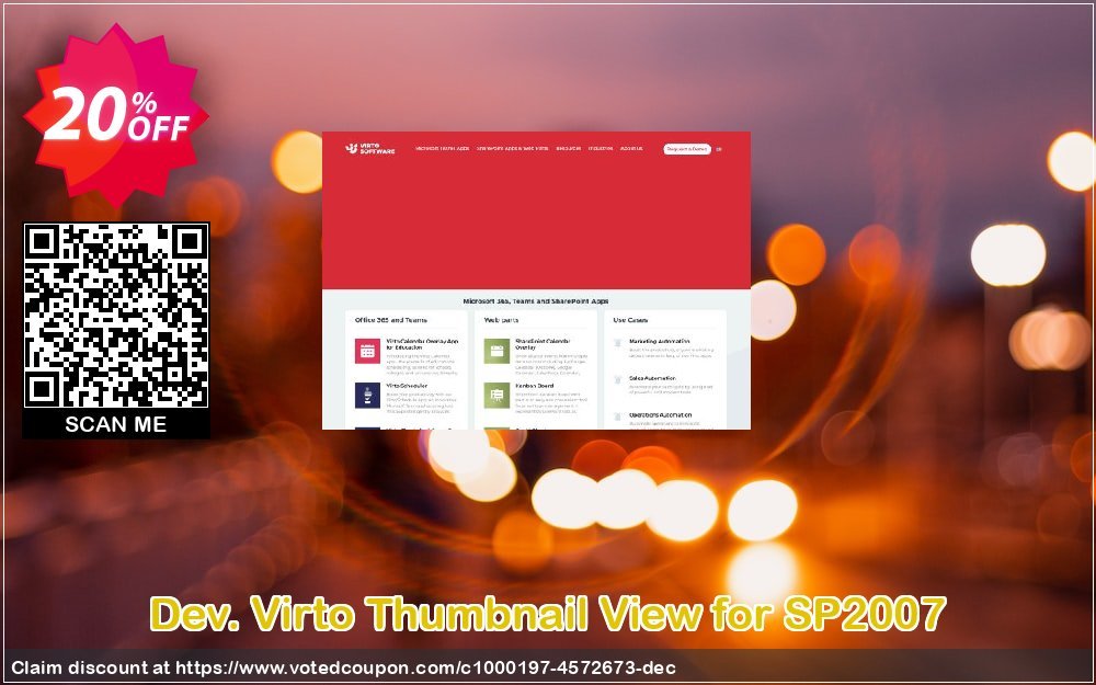 Dev. Virto Thumbnail View for SP2007 Coupon, discount Dev. Virto Thumbnail View for SP2007 amazing discount code 2024. Promotion: amazing discount code of Dev. Virto Thumbnail View for SP2007 2024