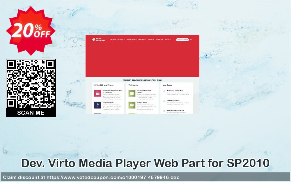 Dev. Virto Media Player Web Part for SP2010 Coupon Code Apr 2024, 20% OFF - VotedCoupon