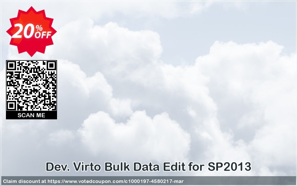 Dev. Virto Bulk Data Edit for SP2013 Coupon, discount Dev. Virto Bulk Data Edit for SP2013 amazing deals code 2024. Promotion: amazing deals code of Dev. Virto Bulk Data Edit for SP2013 2024