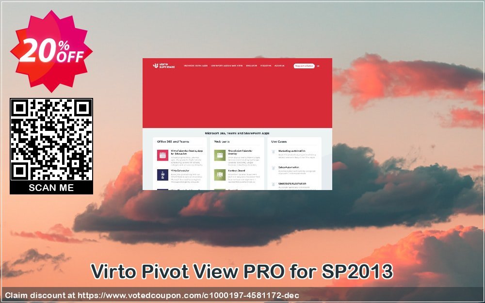 Virto Pivot View PRO for SP2013 Coupon, discount Virto Pivot View PRO for SP2013 awful promo code 2024. Promotion: awful promo code of Virto Pivot View PRO for SP2013 2024