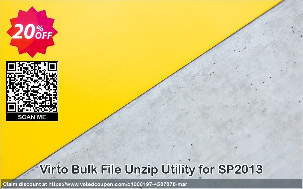 Virto Bulk File Unzip Utility for SP2013 Coupon, discount Virto Bulk File Unzip Utility for SP2013 staggering promo code 2024. Promotion: staggering promo code of Virto Bulk File Unzip Utility for SP2013 2024