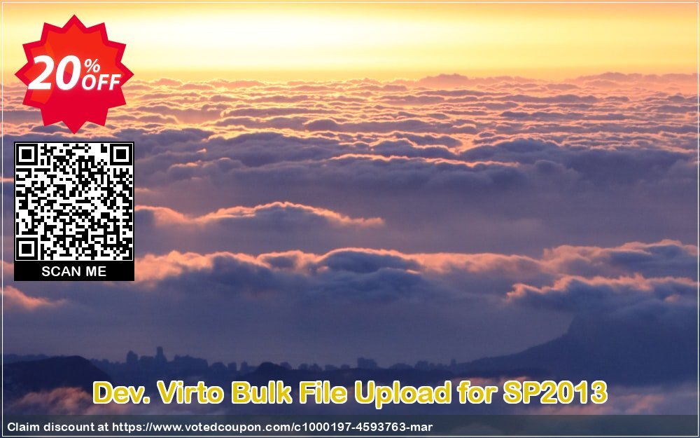 Dev. Virto Bulk File Upload for SP2013 Coupon, discount Dev. Virto Bulk File Upload for SP2013 wonderful offer code 2024. Promotion: wonderful offer code of Dev. Virto Bulk File Upload for SP2013 2024