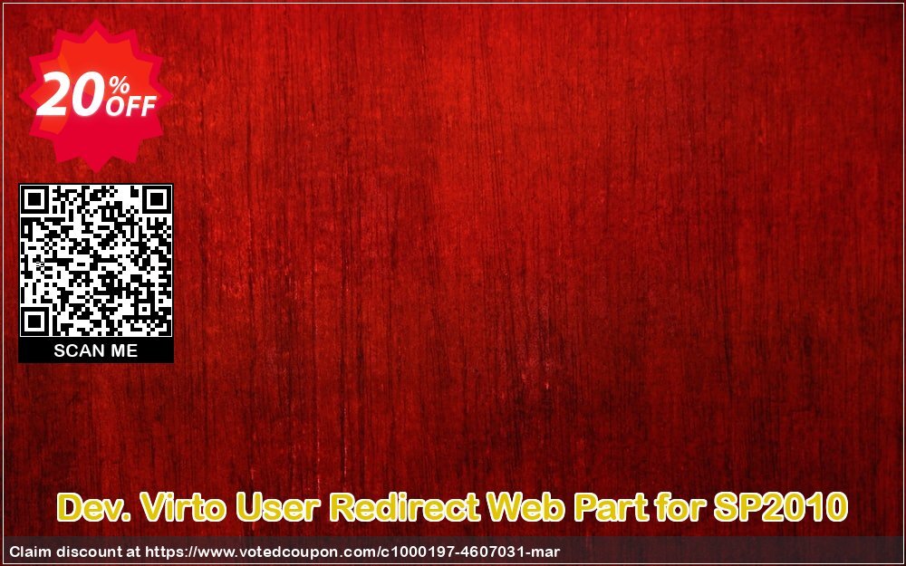 Dev. Virto User Redirect Web Part for SP2010 Coupon, discount Dev. Virto User Redirect Web Part for SP2010 special discounts code 2024. Promotion: special discounts code of Dev. Virto User Redirect Web Part for SP2010 2024