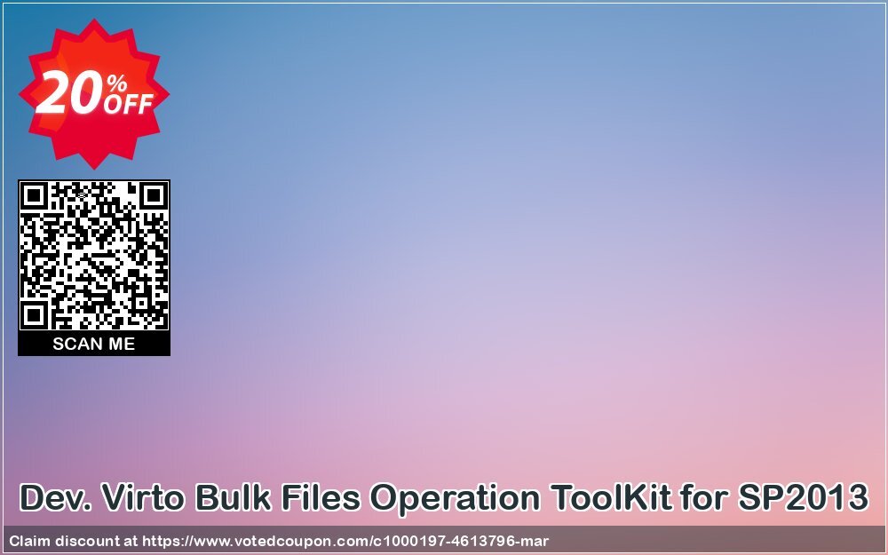 Dev. Virto Bulk Files Operation ToolKit for SP2013 Coupon, discount Dev. Virto Bulk Files Operation ToolKit for SP2013 wonderful deals code 2024. Promotion: wonderful deals code of Dev. Virto Bulk Files Operation ToolKit for SP2013 2024