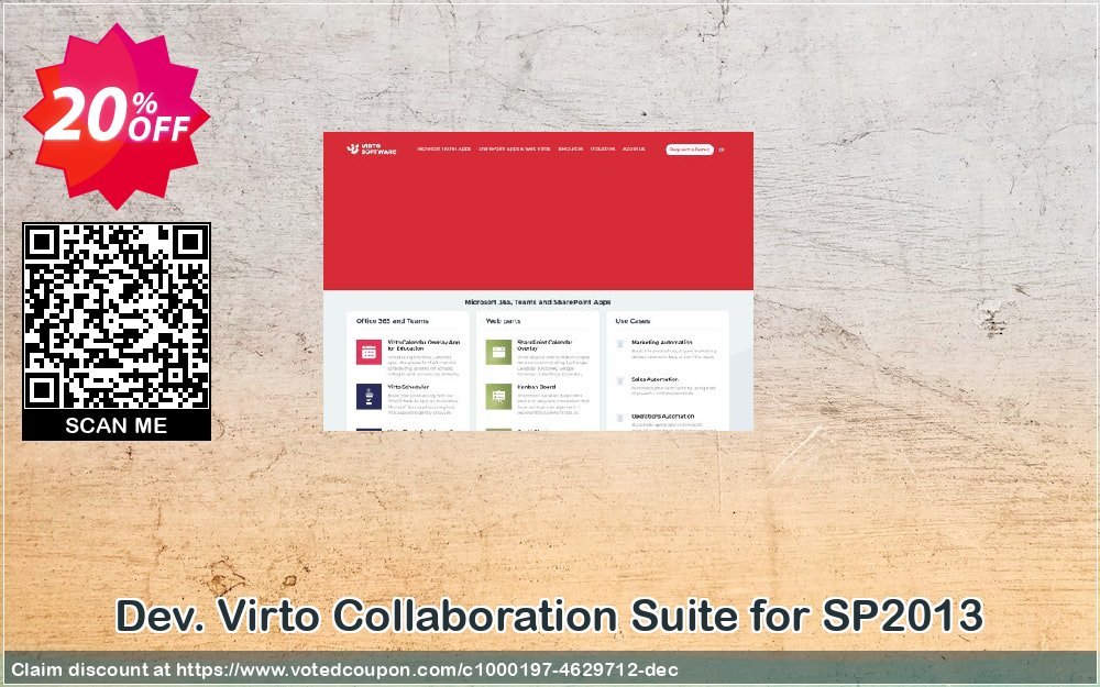 Dev. Virto Collaboration Suite for SP2013 Coupon, discount Dev. Virto Collaboration Suite for SP2013 wonderful promotions code 2024. Promotion: wonderful promotions code of Dev. Virto Collaboration Suite for SP2013 2024
