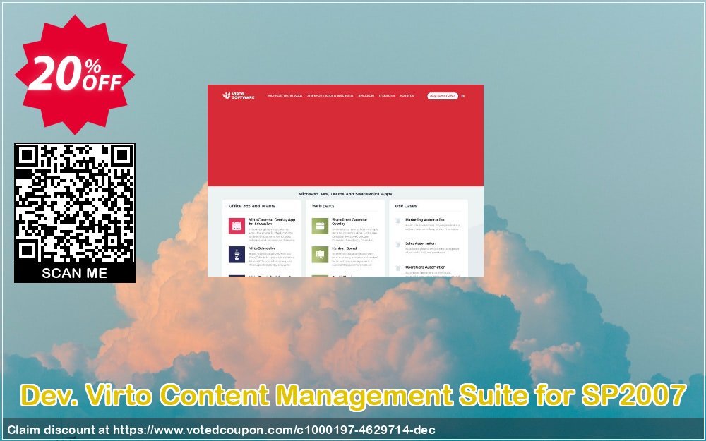 Dev. Virto Content Management Suite for SP2007 Coupon, discount Dev. Virto Content Management Suite for SP2007 stunning deals code 2024. Promotion: stunning deals code of Dev. Virto Content Management Suite for SP2007 2024