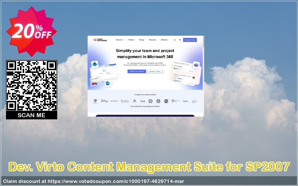 Dev. Virto Content Management Suite for SP2007 Coupon Code Apr 2024, 20% OFF - VotedCoupon