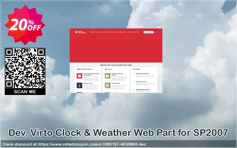 Dev. Virto Clock & Weather Web Part for SP2007 Coupon Code Apr 2024, 20% OFF - VotedCoupon