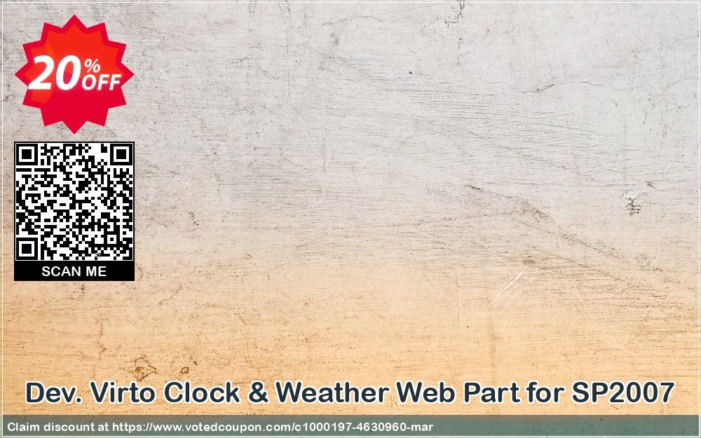 Dev. Virto Clock & Weather Web Part for SP2007 Coupon Code Apr 2024, 20% OFF - VotedCoupon