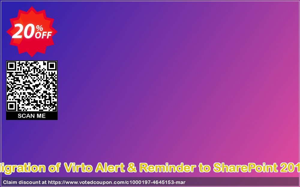 Migration of Virto Alert & Reminder to SharePoint 2013 Coupon, discount Migration of Virto Alert & Reminder to SharePoint 2013 fearsome discounts code 2024. Promotion: fearsome discounts code of Migration of Virto Alert & Reminder to SharePoint 2013 2024