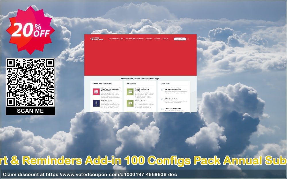 Virto Alert & Reminders Add-in 100 Configs Pack Annual Subscription Coupon Code Apr 2024, 20% OFF - VotedCoupon