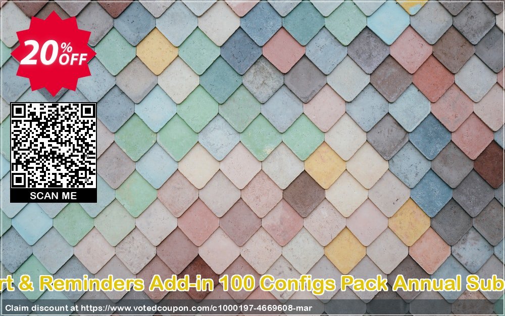 Virto Alert & Reminders Add-in 100 Configs Pack Annual Subscription Coupon, discount Virto Alert & Reminders Add-in 100 Configs Pack Annual Subscription awful offer code 2025. Promotion: awful offer code of Virto Alert & Reminders Add-in 100 Configs Pack Annual Subscription 2024