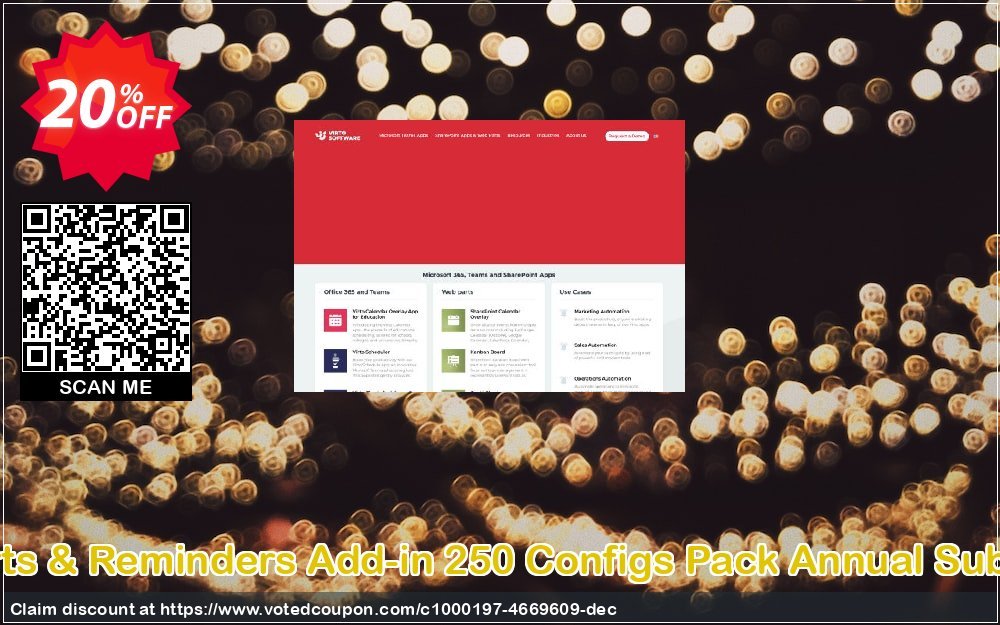 Virto Alerts & Reminders Add-in 250 Configs Pack Annual Subscription Coupon Code Apr 2024, 20% OFF - VotedCoupon