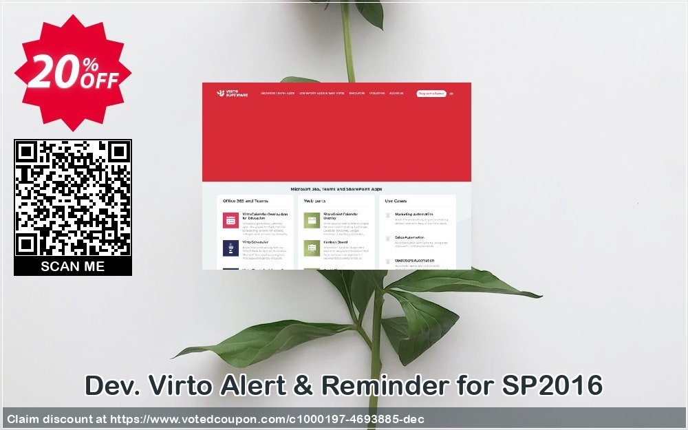 Dev. Virto Alert & Reminder for SP2016 Coupon, discount Dev. Virto Alert & Reminder for SP2016 staggering discount code 2024. Promotion: staggering discount code of Dev. Virto Alert & Reminder for SP2016 2024