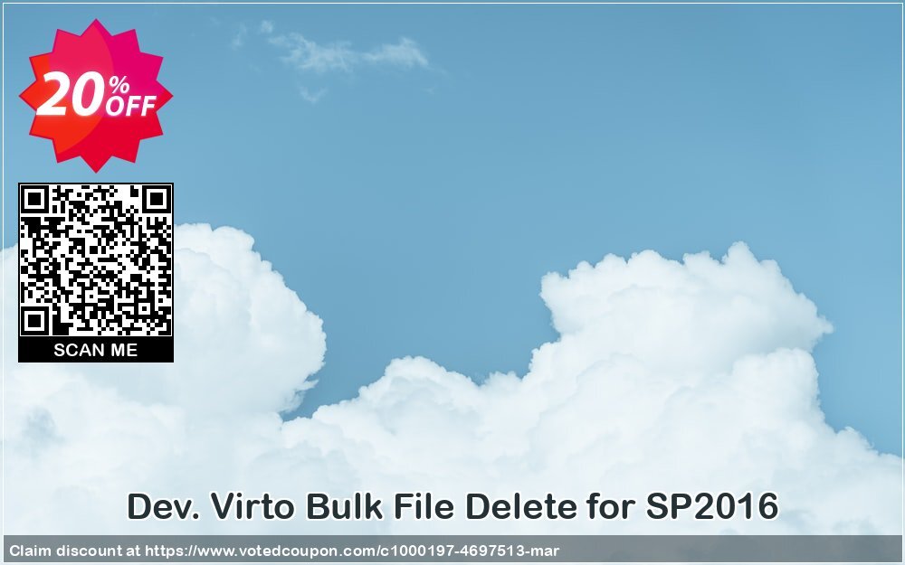 Dev. Virto Bulk File Delete for SP2016 Coupon, discount Dev. Virto Bulk File Delete for SP2016 special discounts code 2024. Promotion: special discounts code of Dev. Virto Bulk File Delete for SP2016 2024