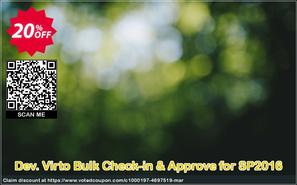 Dev. Virto Bulk Check-in & Approve for SP2016 Coupon Code Apr 2024, 20% OFF - VotedCoupon