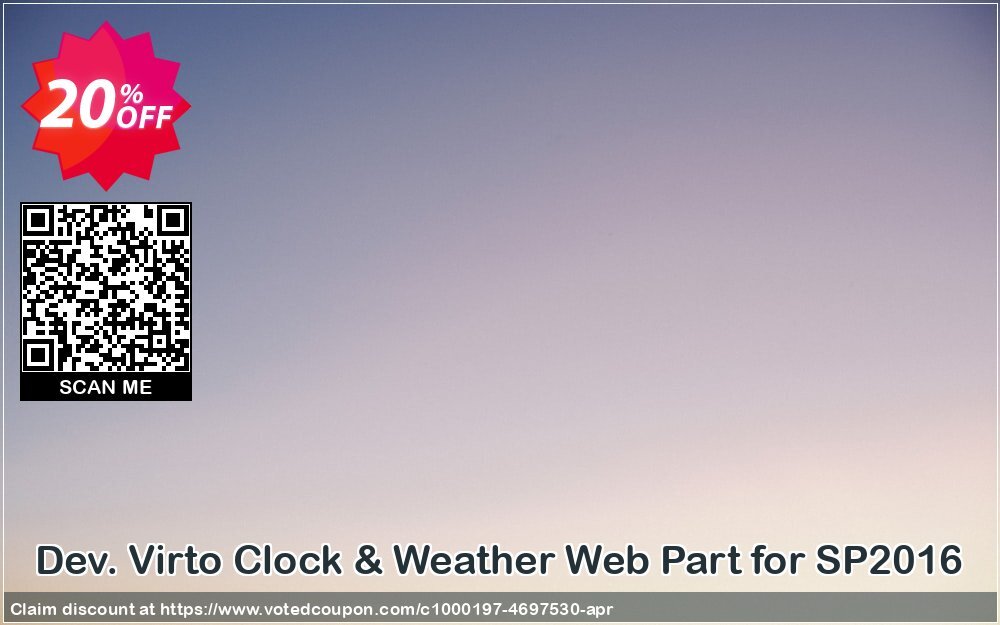 Dev. Virto Clock & Weather Web Part for SP2016 Coupon Code May 2024, 20% OFF - VotedCoupon