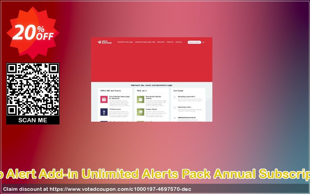Virto Alert Add-in Unlimited Alerts Pack Annual Subscription Coupon Code Apr 2024, 20% OFF - VotedCoupon